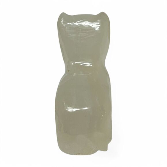 Vintage Hand Carved Marble Onyx Miniature Agate Cat Kitten Figurine Collectible - Picture 6 of 11
